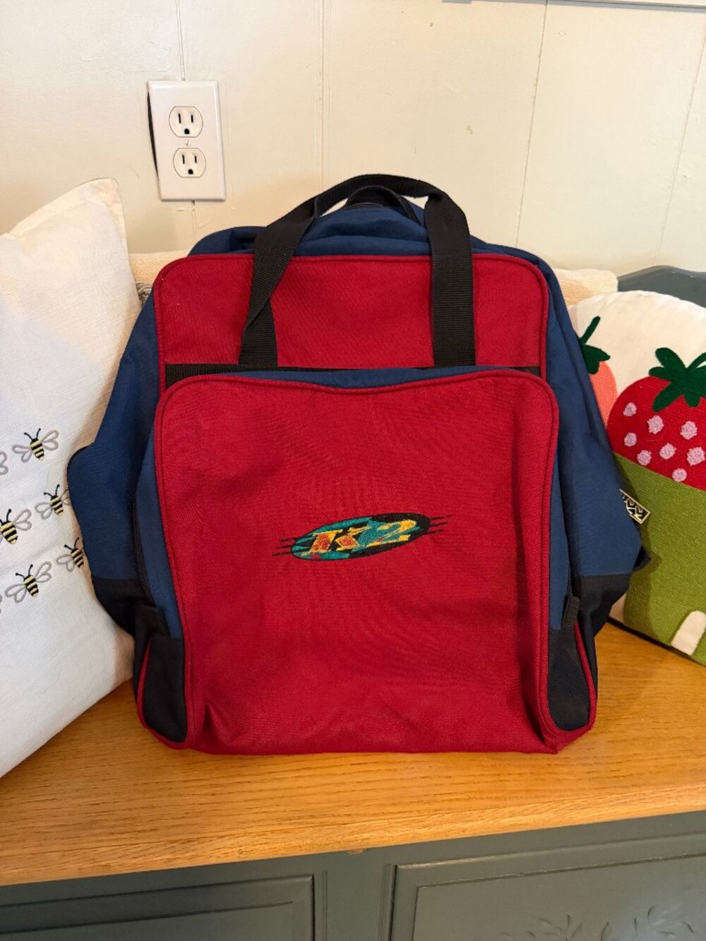 Vintage K2 Ski / Snowboard Boot Bag – Red & Navy Blue – Good Condition